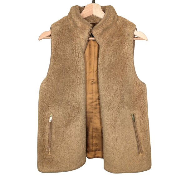 J. Crew Faux Sherpa Teddy Lined Vest - Picture 1 of 8